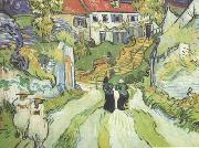 Vincent Van Gogh Village Street and Steps in Auers with Figures (nn04) china oil painting reproduction